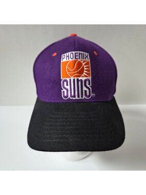 Vintage Phoenix Suns Hat Cap Snapback Purple Wool Blend NBA Basketball AJD 90s